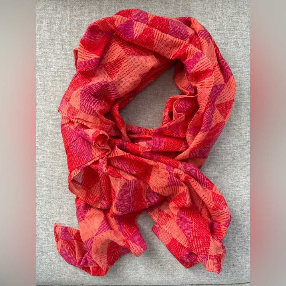 Scarf square shaped, cotton in beautiful orange pink color shades
